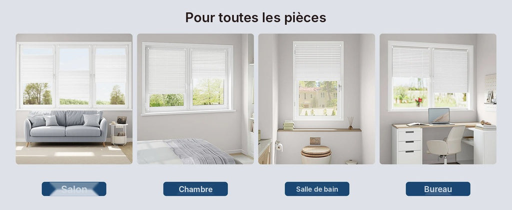Store plissé Klemmfix translucide sans perçage