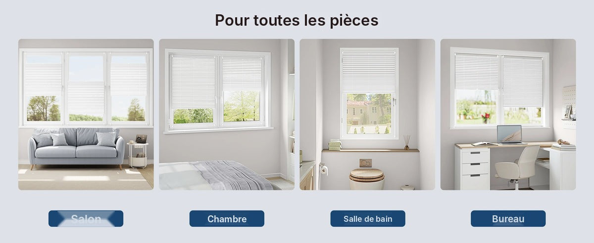 Store plissé Klemmfix translucide sans perçage