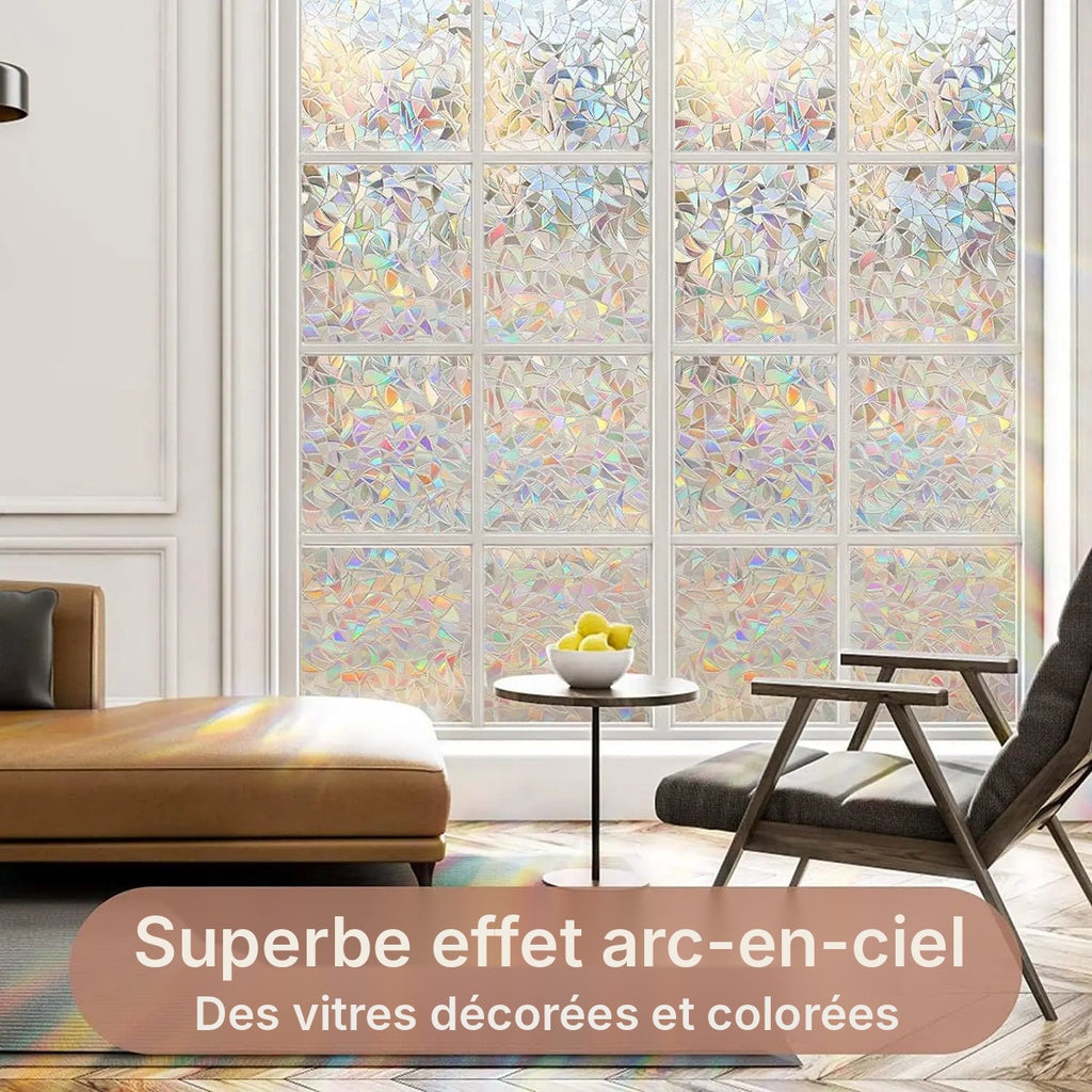 Film fenêtre arc-en-ciel électrostatique, effet prisme