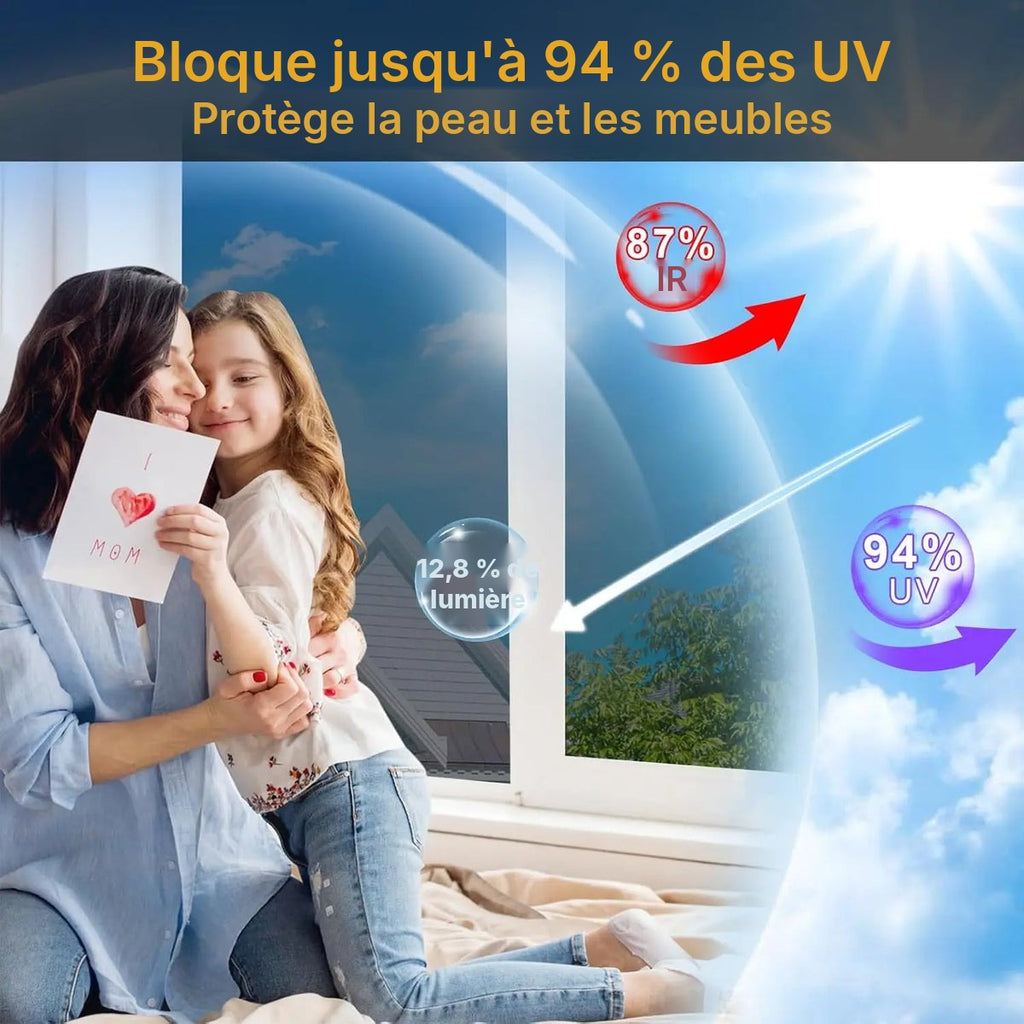Film sans tain argent, jusqu'à 152 cm de large