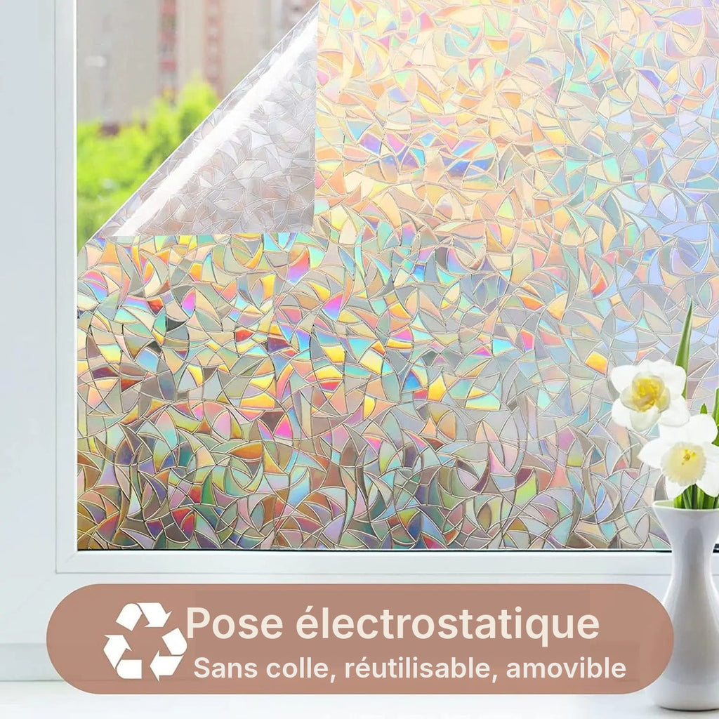 Film fenêtre arc-en-ciel électrostatique, effet prisme