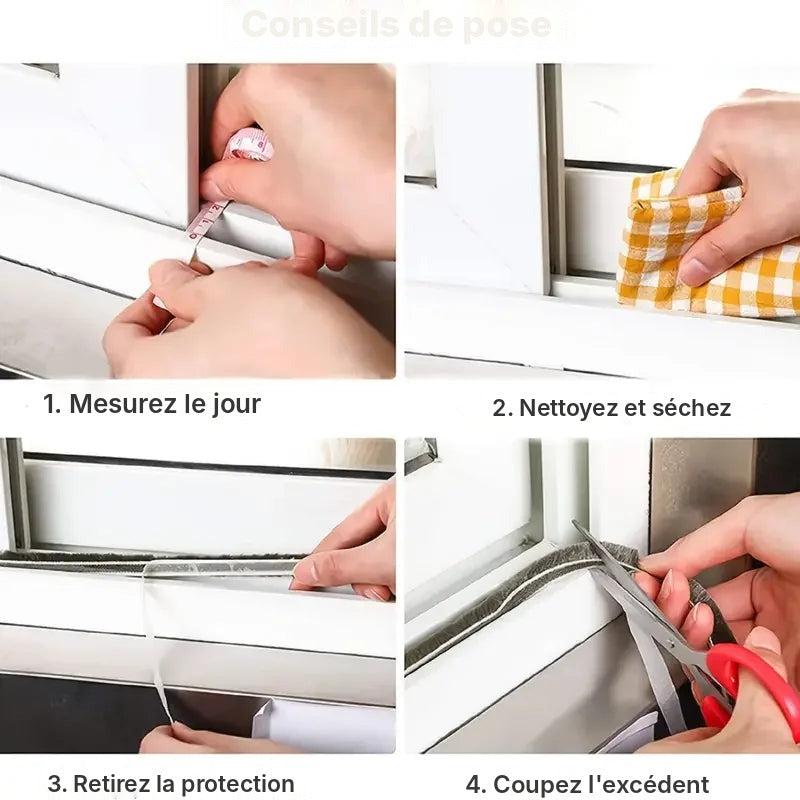 Joint brosse adhésif pour fenêtre, rouleau 10 m