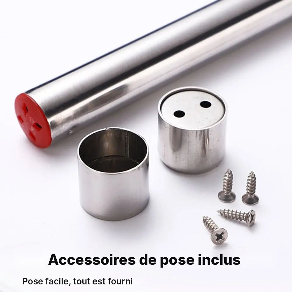 Tringle de penderie extensible en inox, 31 à 80 cm
