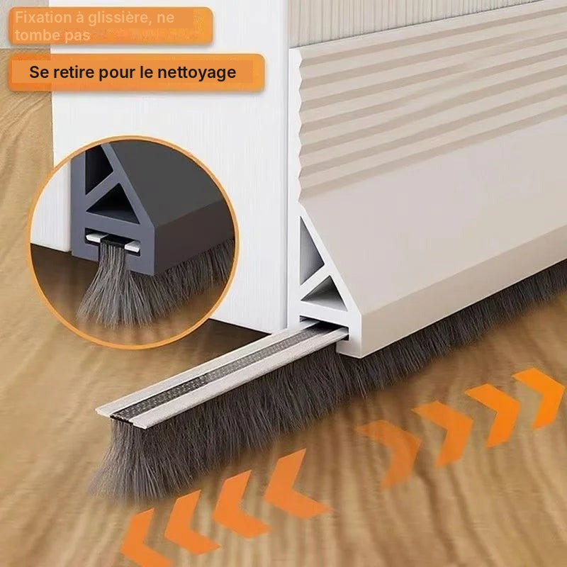Bas de porte brosse en silicone autocollant