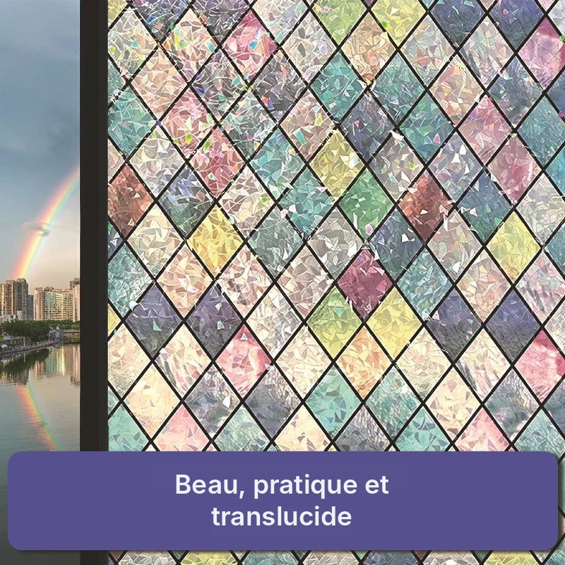 Film vitrail 3D translucide, 6 motifs