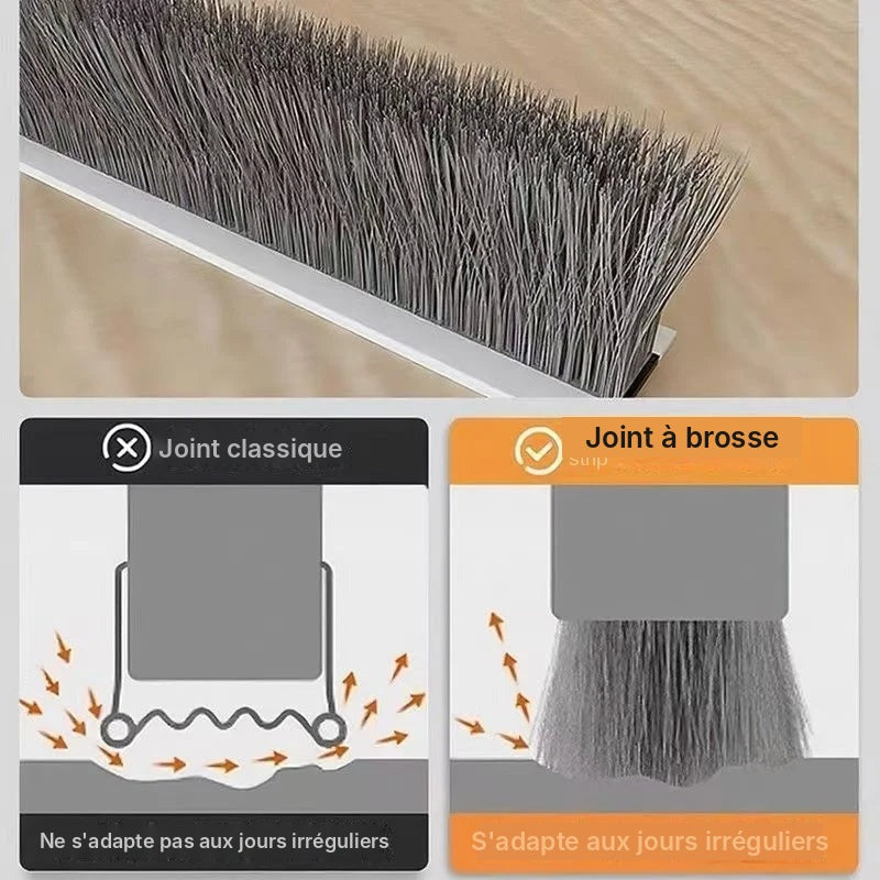 Bas de porte brosse en silicone autocollant
