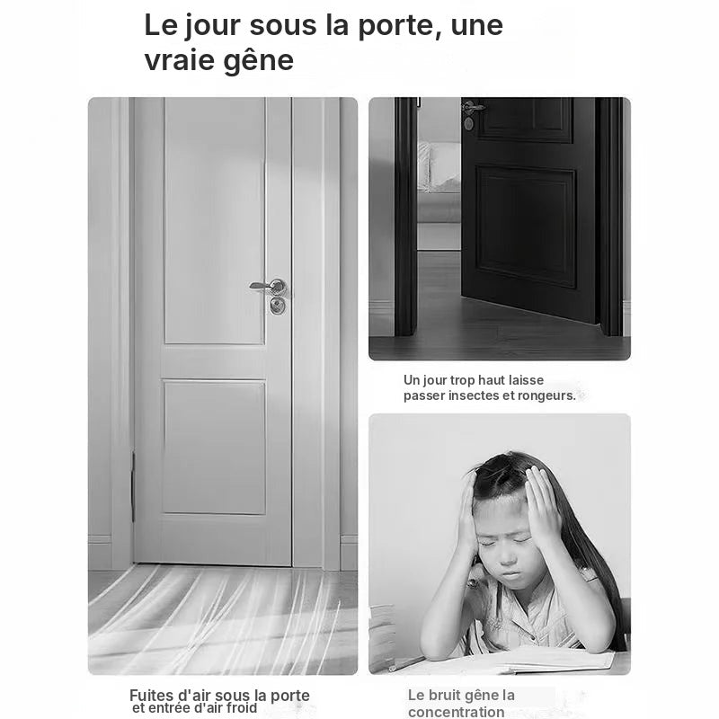 Bas de porte brosse en silicone autocollant