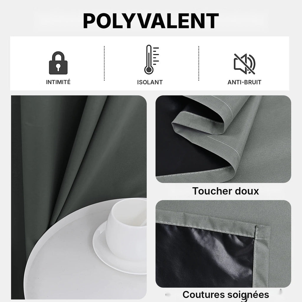 Rideaux occultants doublés, lot de 2, 10 coloris