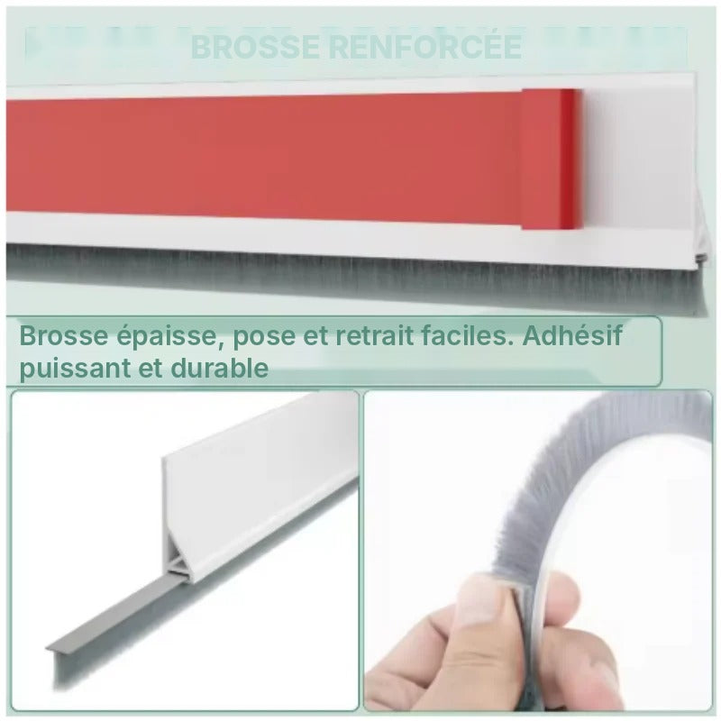 Bas de porte brosse en silicone autocollant