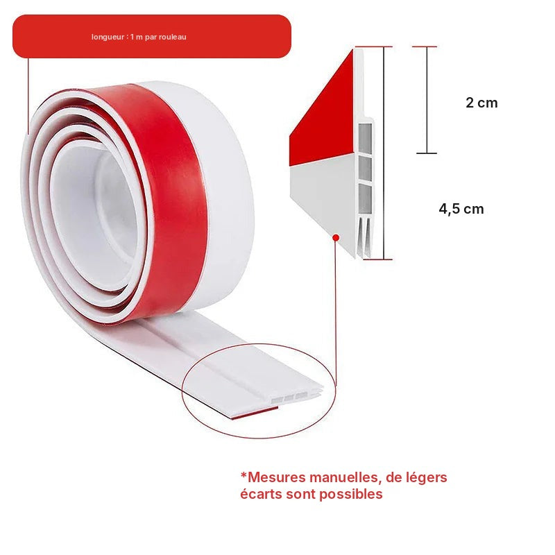 Bas de porte silicone à ailette, coupe-froid