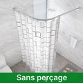 Tringle de douche d'angle en L, sans perçage