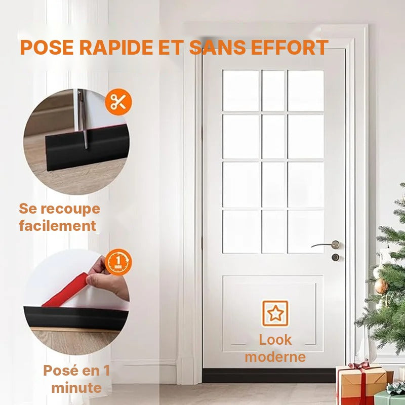 Bas de porte silicone à ailette, coupe-froid
