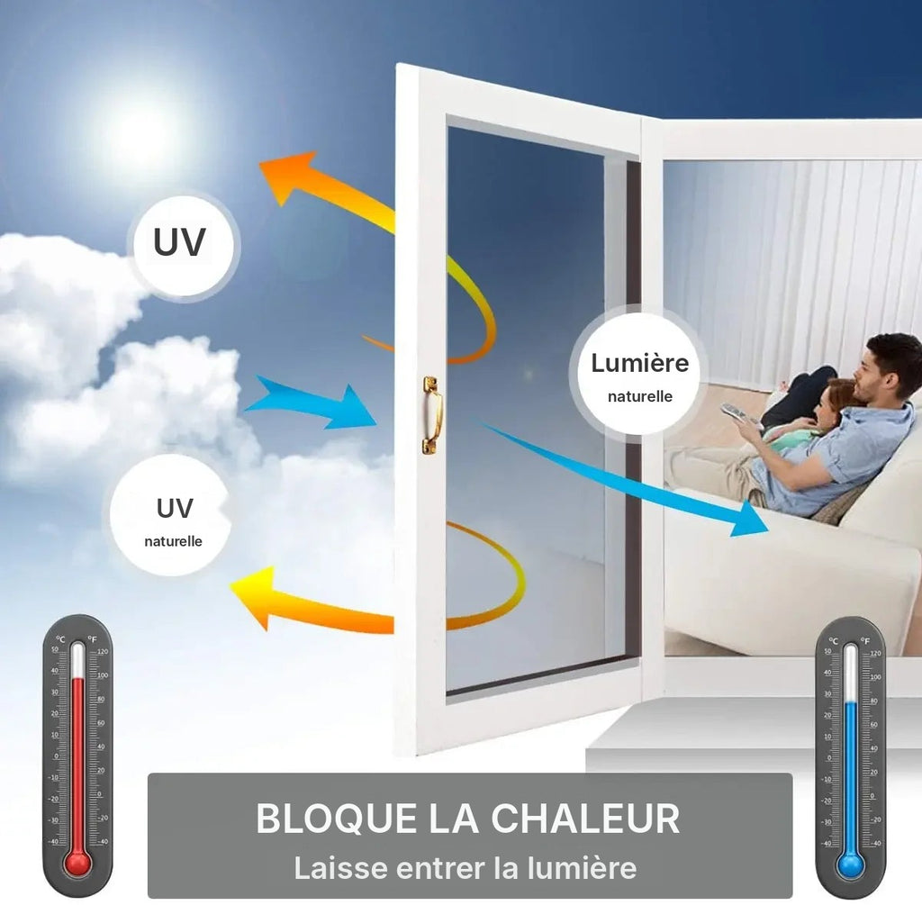 Film miroir électrostatique grand format, 4 coloris