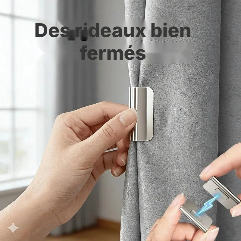 Clips magnétiques pour rideaux, fermeture sans fuite de lumière