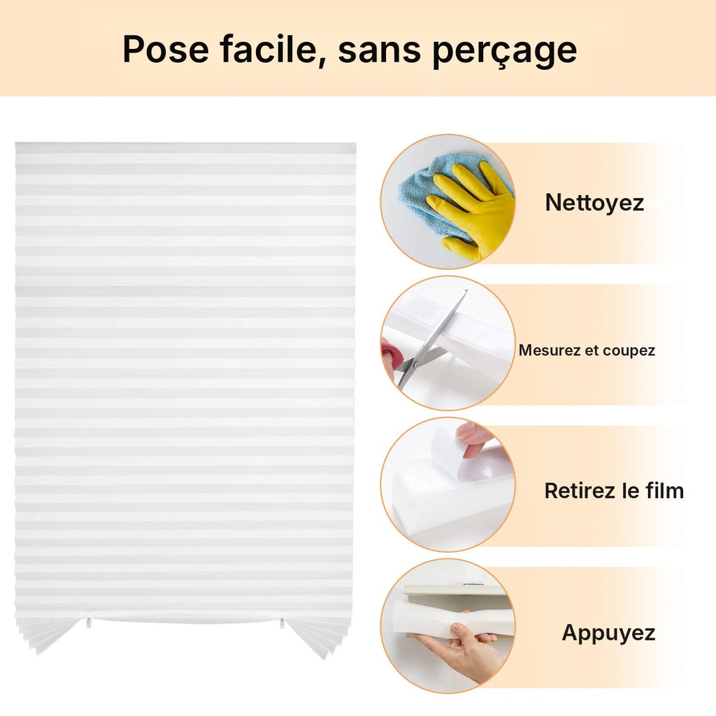 Store plissé à découper, occultant ou tamisant