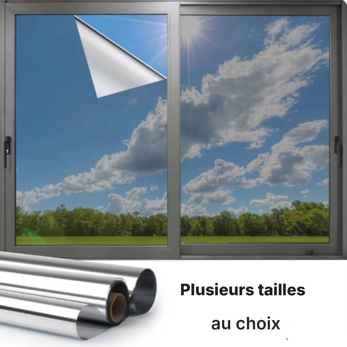 Film miroir sans tain anti-UV 99 %, argent