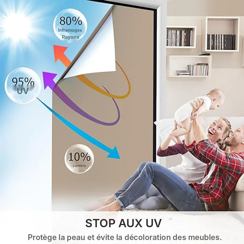 Film miroir sans tain anti-UV 99 %, argent