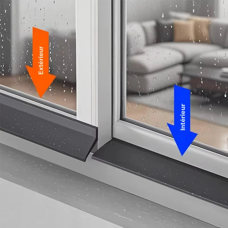 Barre anti-pluie adhésive pour fenêtre coulissante