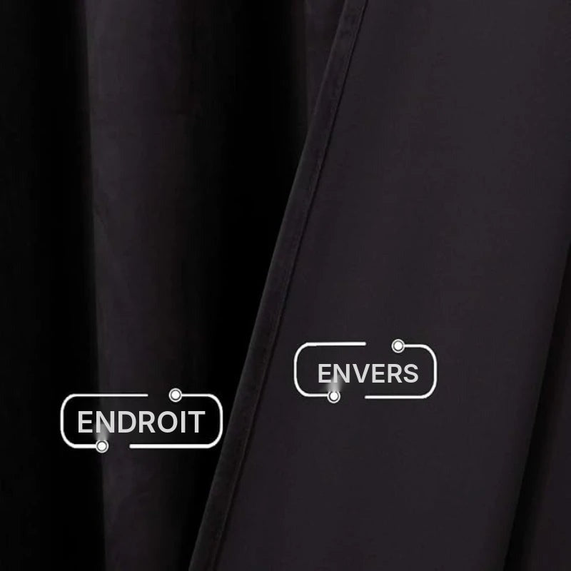 Rideau en velours noir, 4 finitions