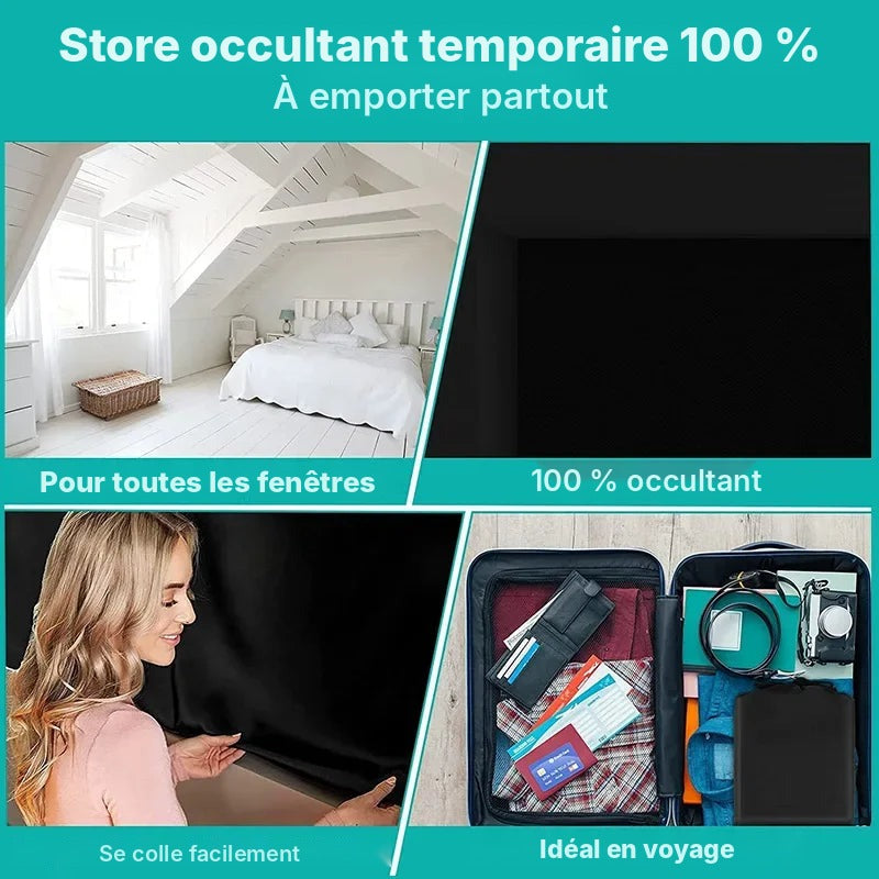 Rideau occultant portable 145 cm pour Velux et fenêtre