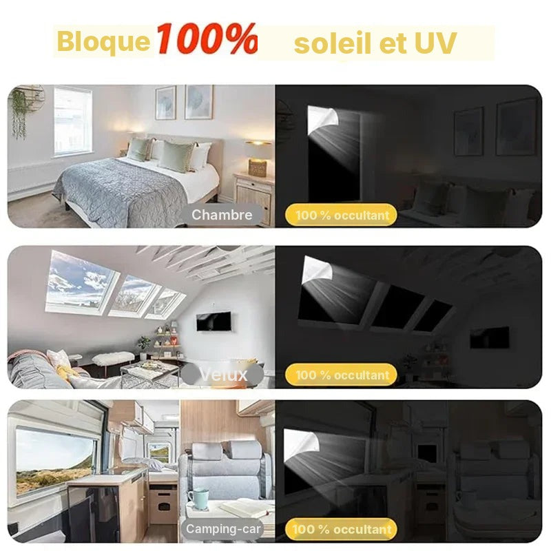 Rideau occultant sur mesure à bande auto-agrippante