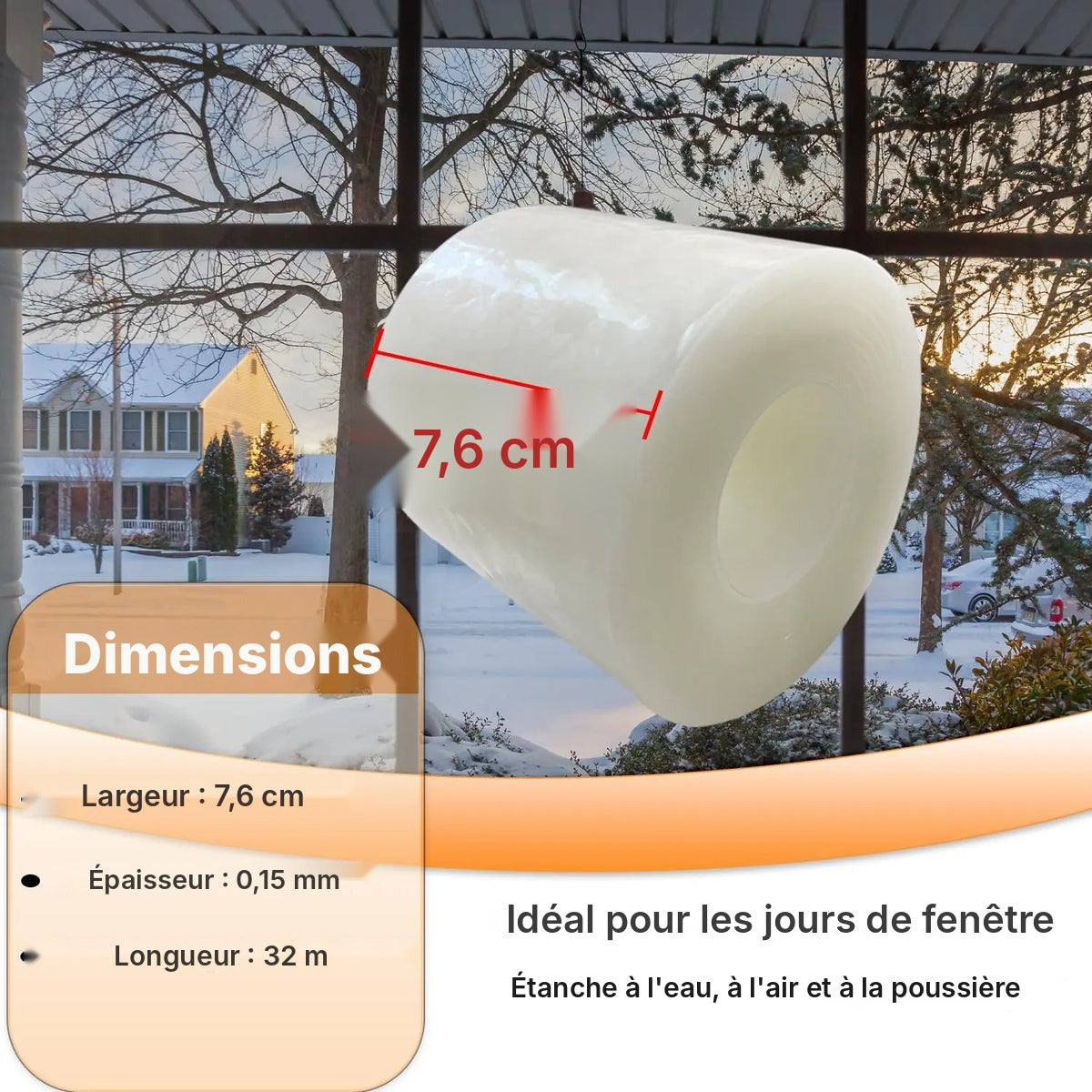 Ruban isolant transparent pour fenêtre, 35 ou 50 m