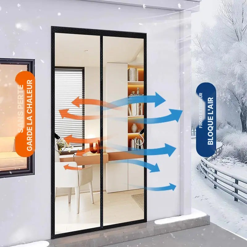 Rideau de porte transparent isolant, grandes largeurs