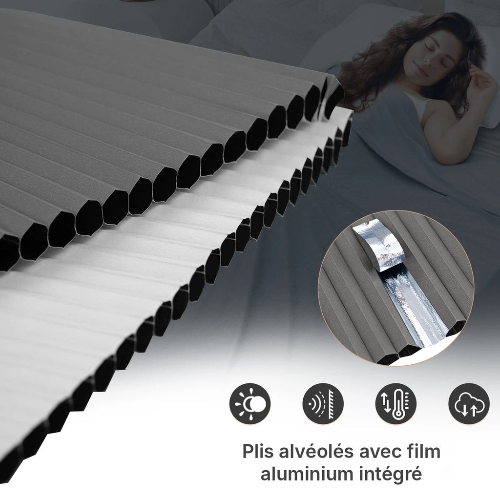 Store alvéolaire occultant thermique sans perçage