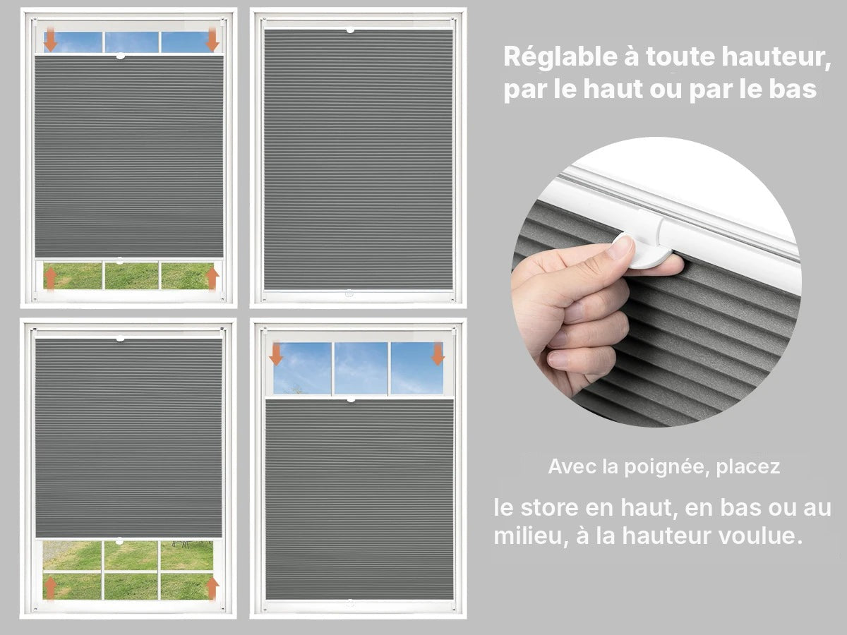 Store alvéolaire occultant thermique sans perçage