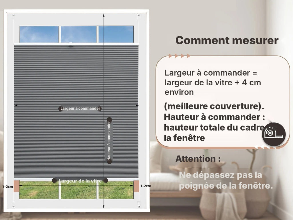 Store alvéolaire occultant thermique sans perçage