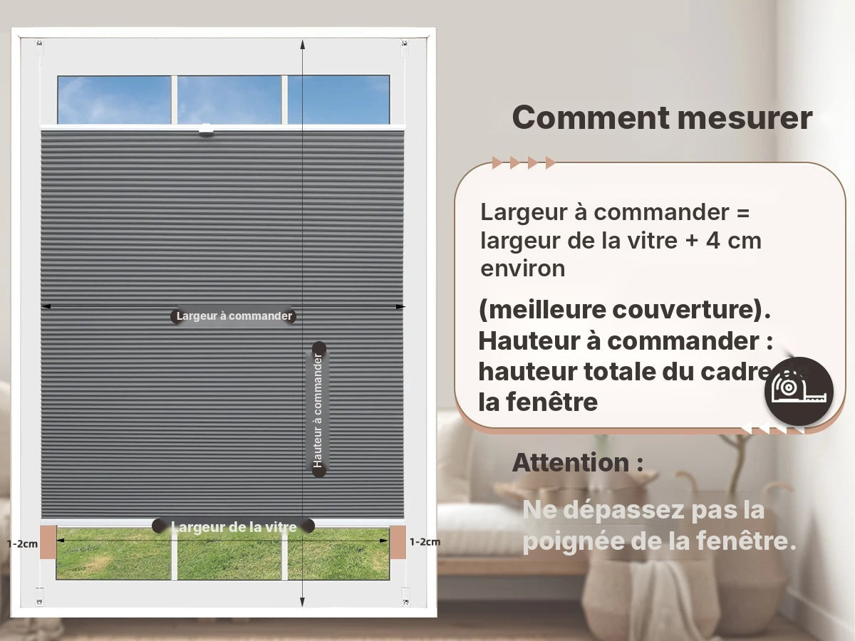 Store alvéolaire occultant thermique sans perçage