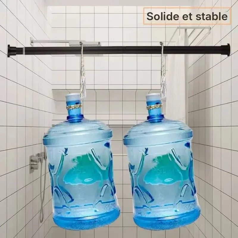 Tringle de douche inox extensible, 80 à 240 cm