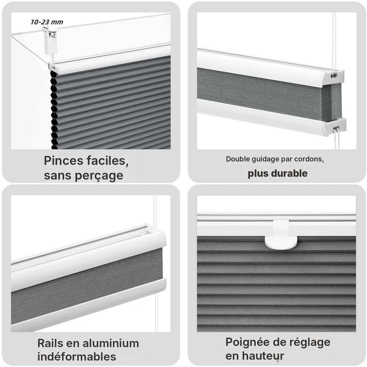 Store alvéolaire occultant thermique sans perçage
