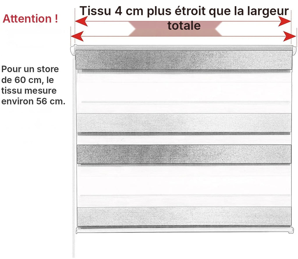 Store double rouleau jour nuit, gris et blanc
