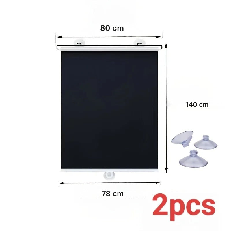 Lot de 2 stores enrouleurs à ventouses, jusqu'à 80 cm