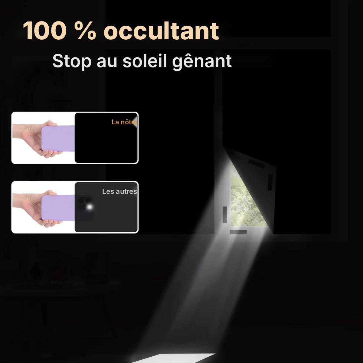 Rideau occultant à découper, 166 cm de large
