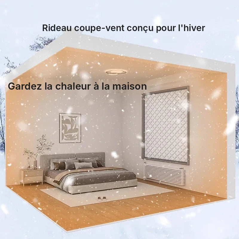 Rideau isolant matelassé blanc, sur mesure