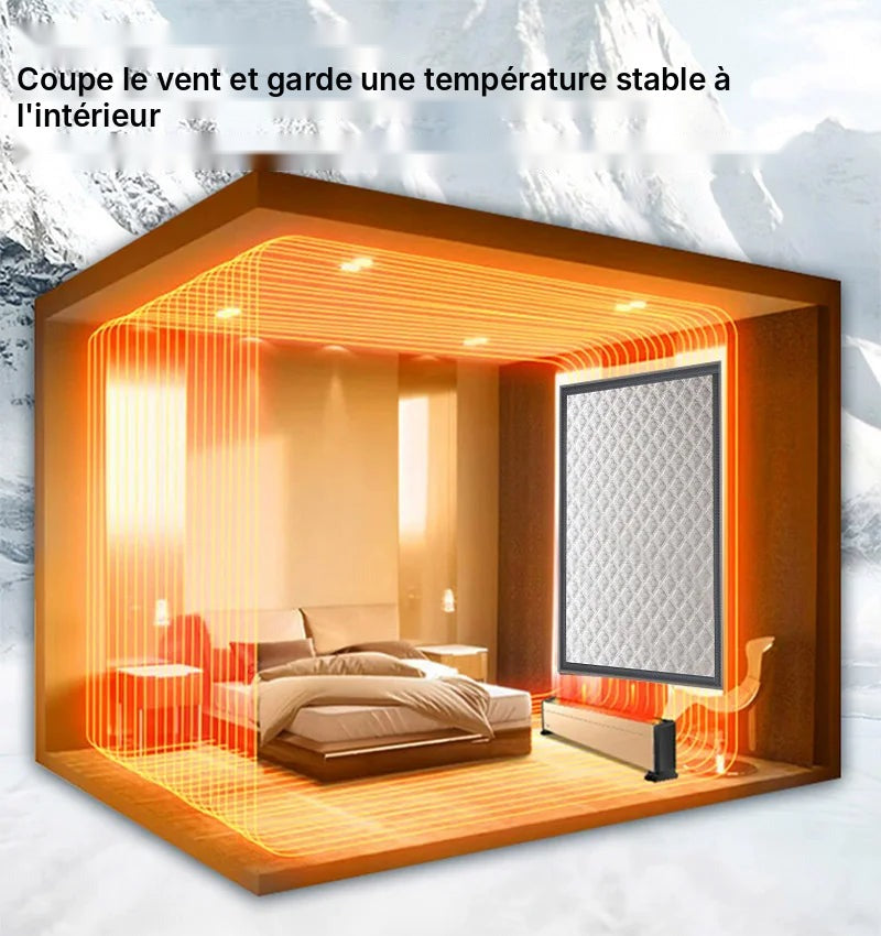 Rideau isolant matelassé blanc, sur mesure