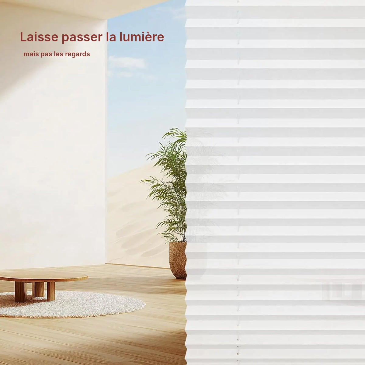 Store plissé Klemmfix blanc opaque sans perçage