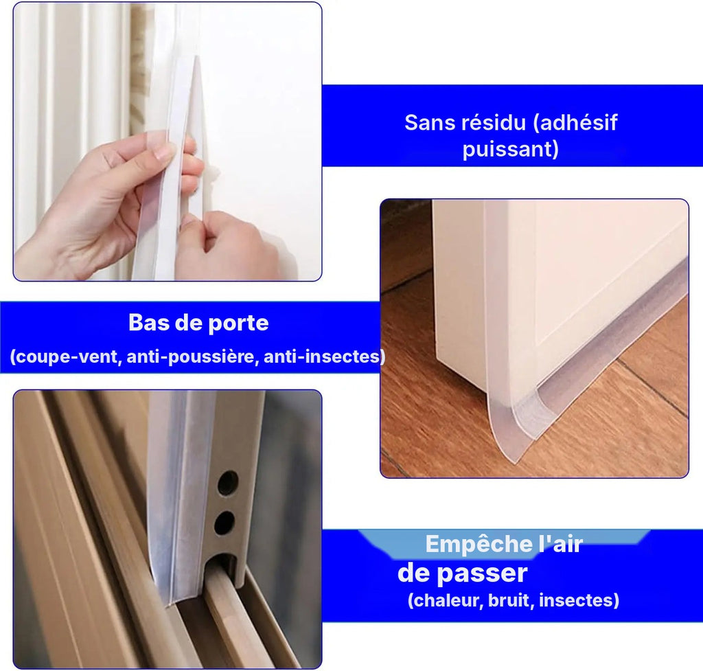 Joint silicone transparent adhésif, 5 ou 10 m