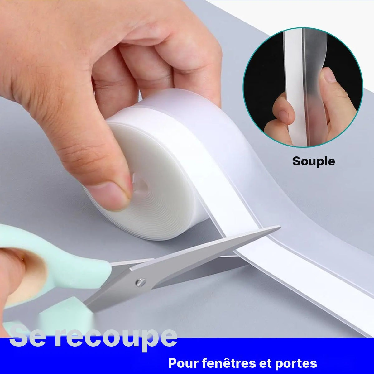 Joint silicone transparent adhésif, 5 ou 10 m