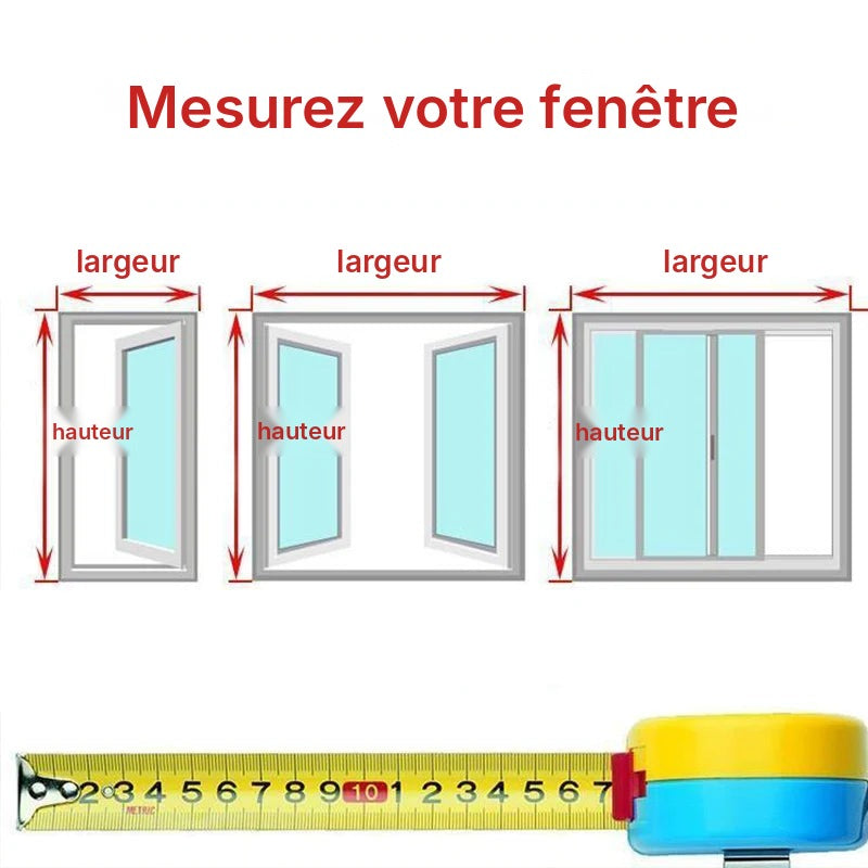 Film isolant transparent bordure noire, petites fenêtres