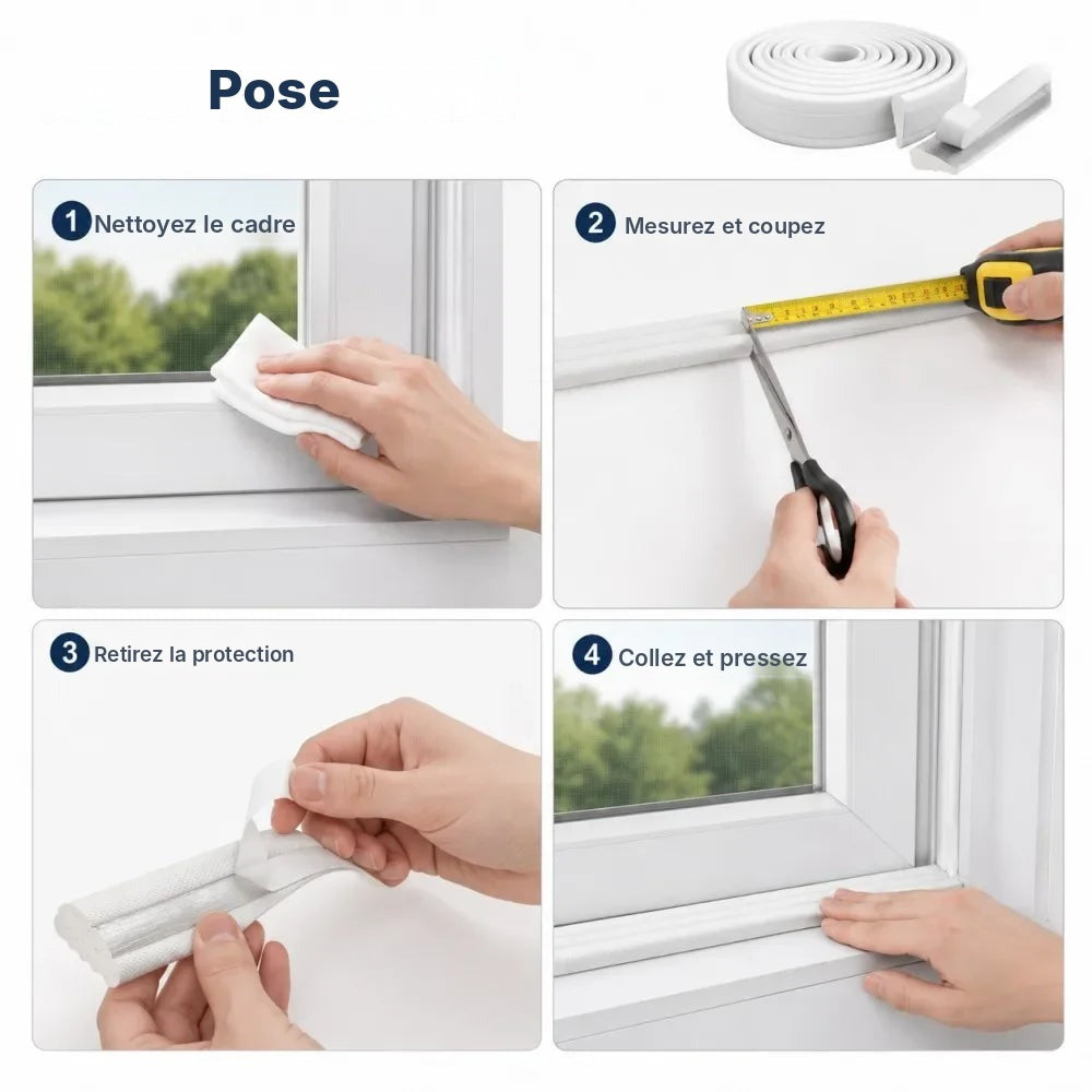 Joint mousse pour fenêtre coulissante, 3 ou 5 m