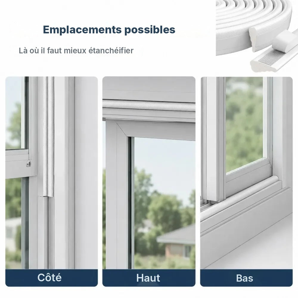 Joint mousse pour fenêtre coulissante, 3 ou 5 m