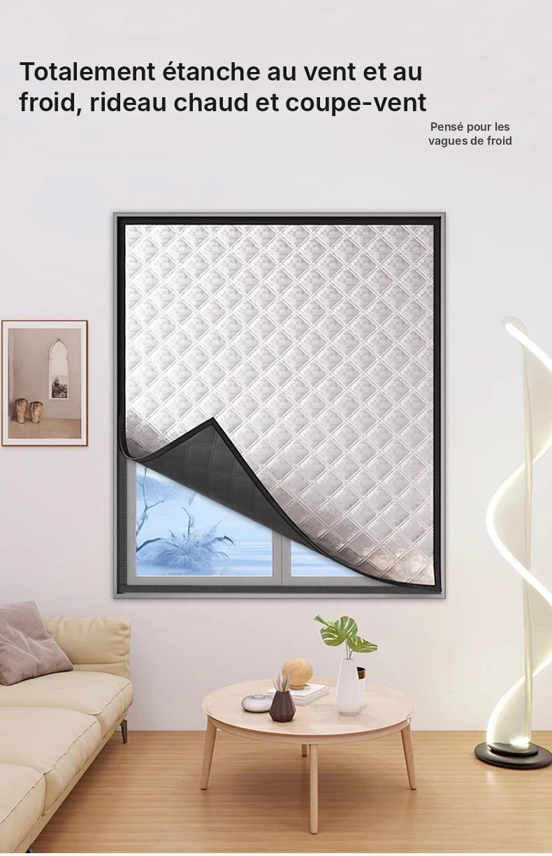 Rideau isolant matelassé pour fenêtre et porte