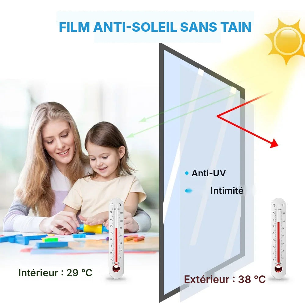 Film miroir sans tain adhésif, 6 coloris, jusqu'à 90 cm