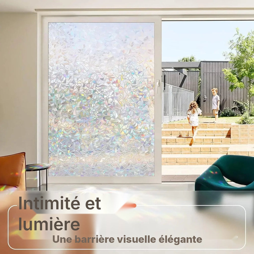 Film vitrail 3D arc-en-ciel, 6 motifs, jusqu'à 115 cm