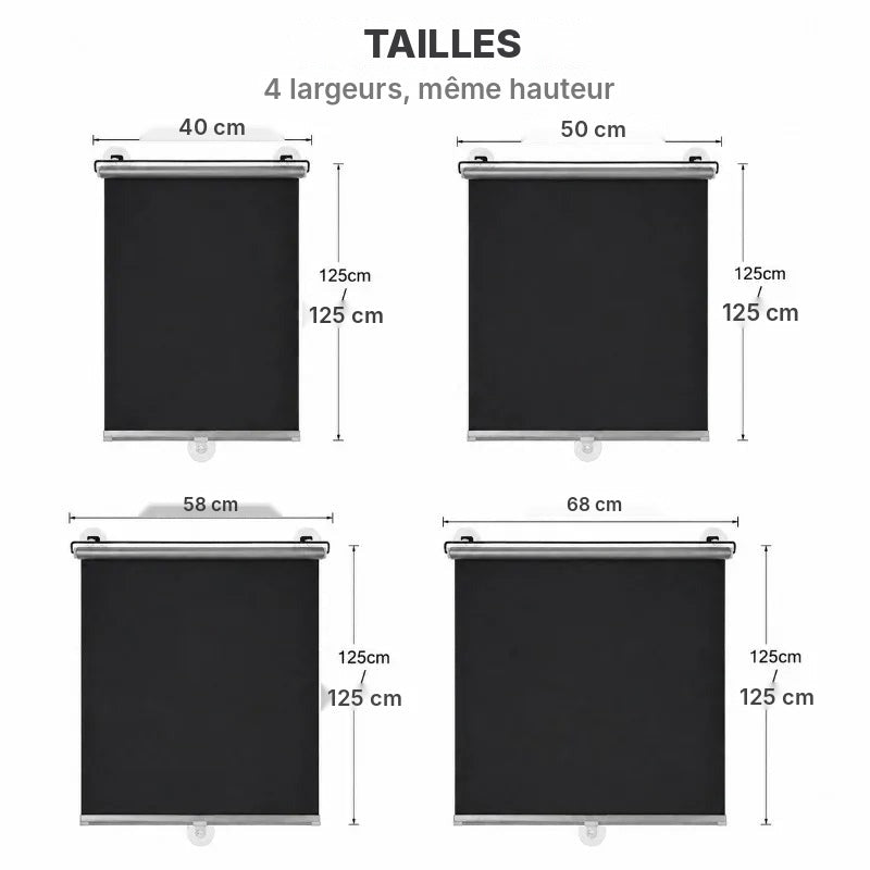 Lot de 2 stores pare-soleil à ventouses, réfléchissants