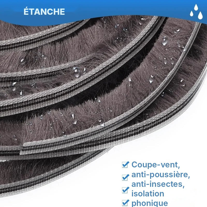 Joint brosse à glissière pour fenêtre PVC, 10 m