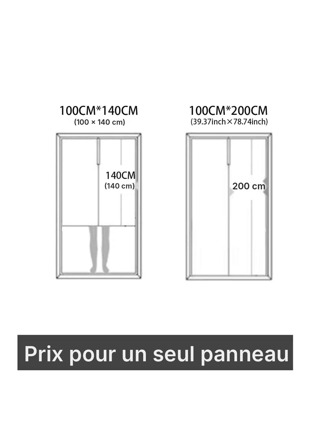 Rideau de porte vitrée brodé, 100 cm de large